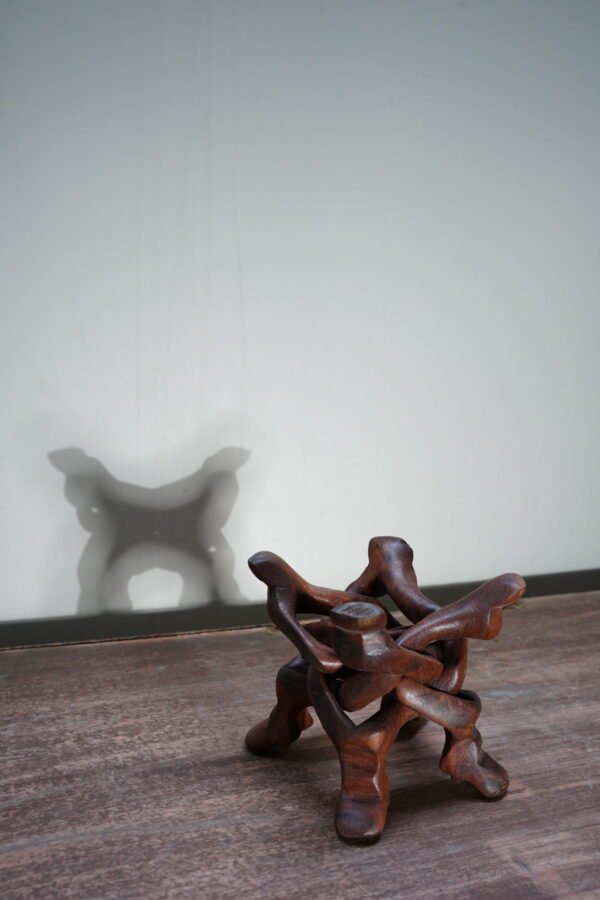 Glass Bowl with Wooden Stand