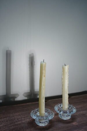 Glass Candle Holders (Pair)
