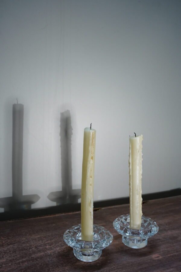 Glass Candle Holders (Pair)