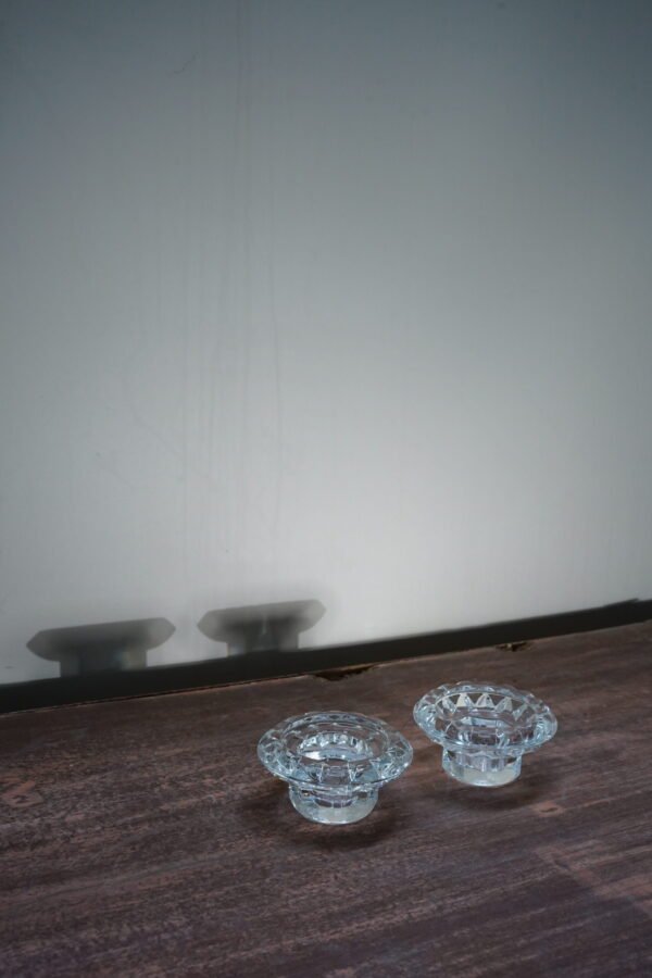 Glass Candle Holders (Pair) - Image 2