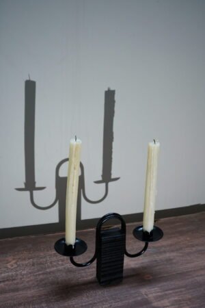Wood and Steel Candle Holder