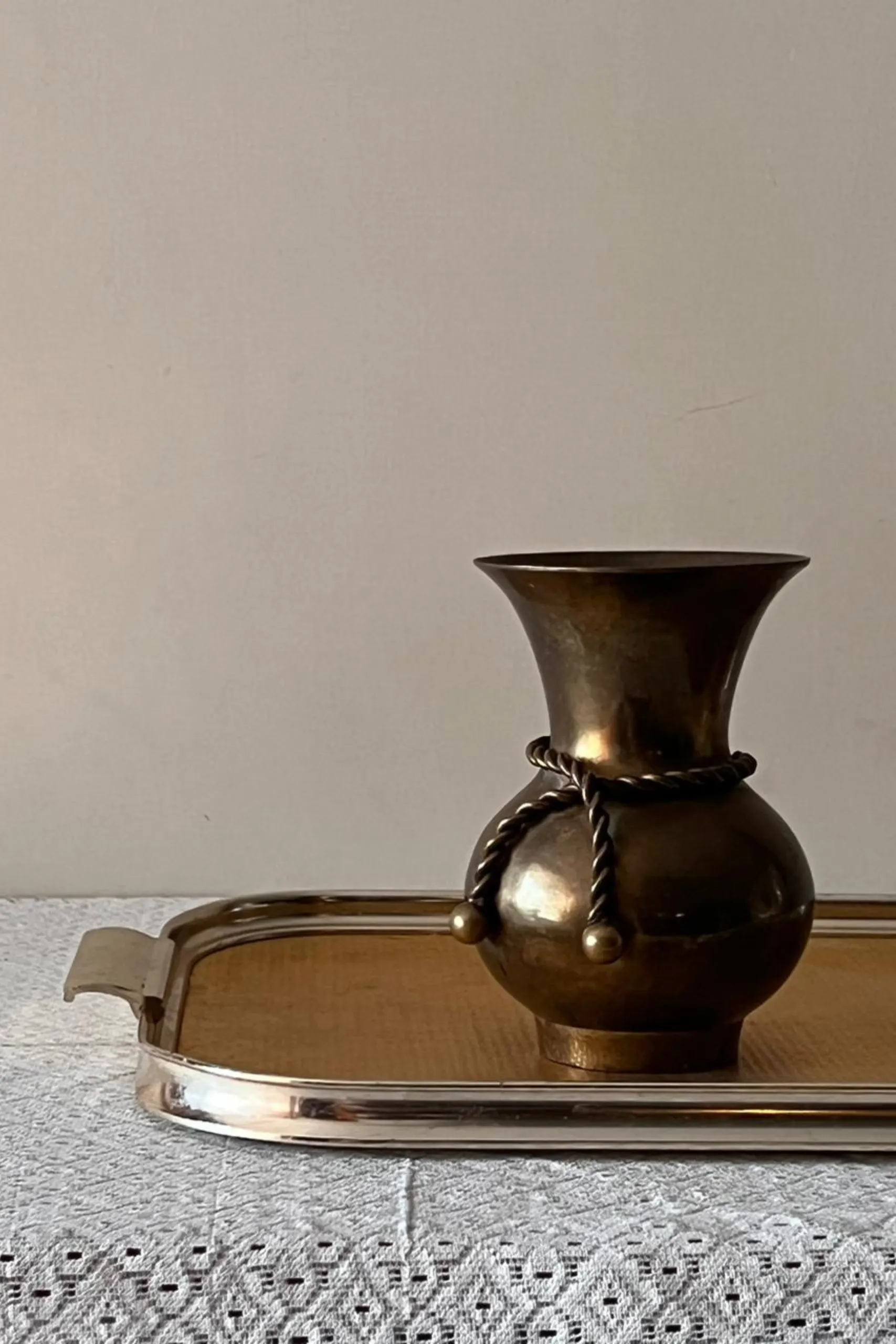 Silver and Copper Tray